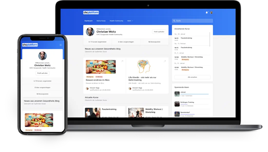 Screenshot: Corporate Health Community
