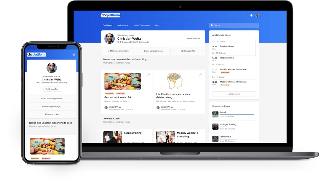 Screenshot: Corporate Health Community