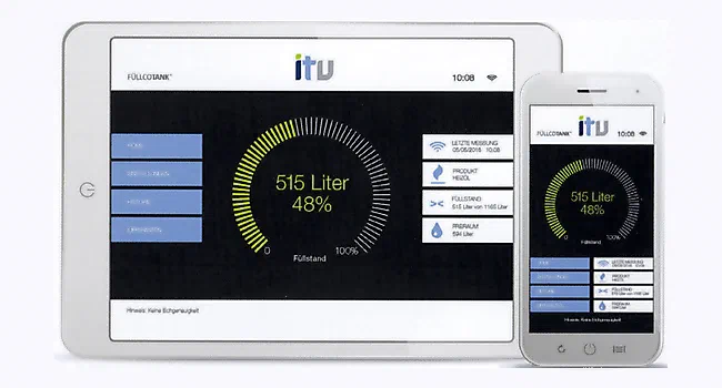 Screenshot: App zur Überwachung von Heizöltanks